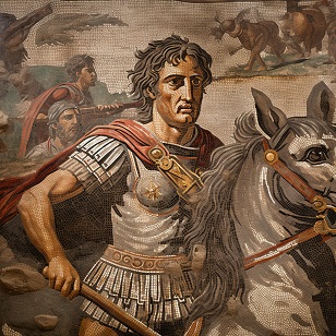 Style mosa&iuml;que de la maison Faun &agrave; Pompei