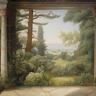 Muraux en trompe l'oeil de la villa Livie style