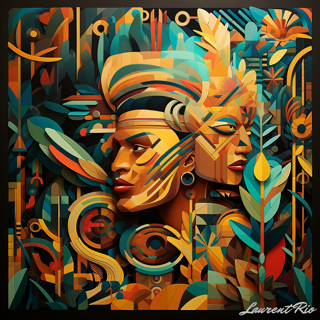 Peinture style geometrique - Sagesse