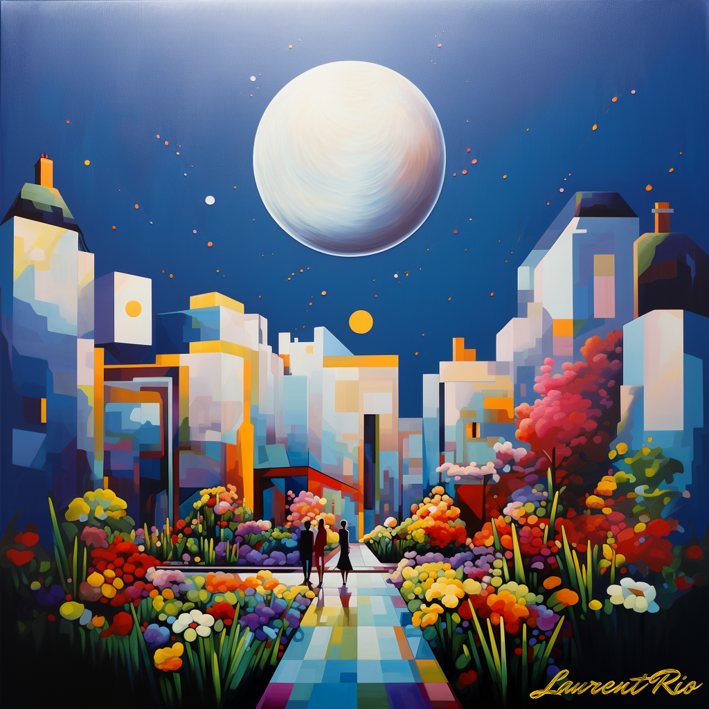 Peinture style geometrique - Cité Fleurie de Nuit