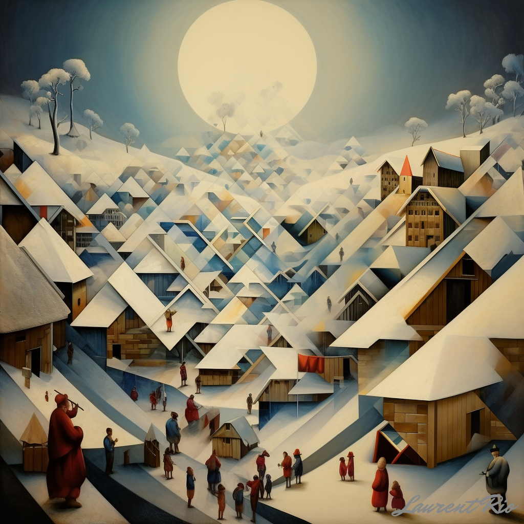 Peinture style geometrique - Village d'Hiver