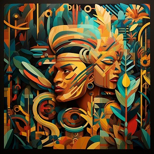 Peinture style geometrique - Sagesse